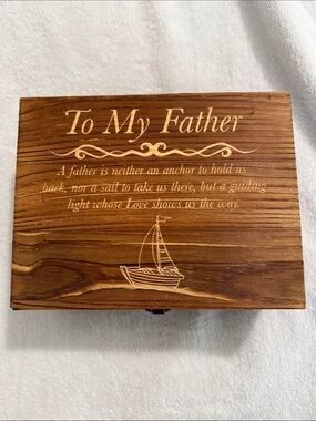 🥃Whiskey Gift set Engraved Wooden Keepsake box
